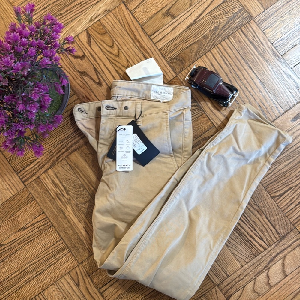 New Rag & Bone
Color: Cornstalk
31 W x 30 L
Brand new with tags 
Fit 1